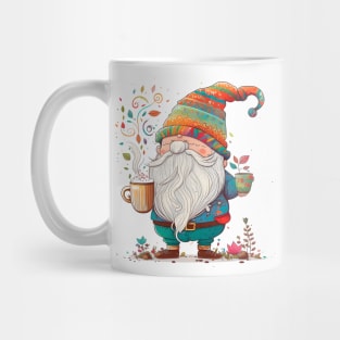 Funny Coffee & Gnome Lovers Cute Floral Retro Spring Gardener Mug